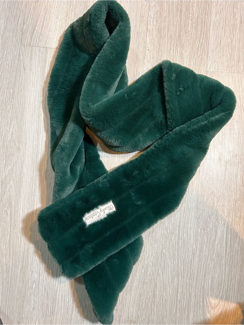 Minky Couture Scarf Womens One Size Fits All Green Faux Fur